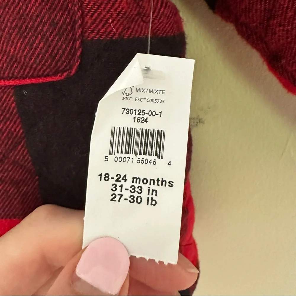 Baby Gap NWT Buffalo Plaid Sherpa Lined Flannel Shacket Jacket 18-24M